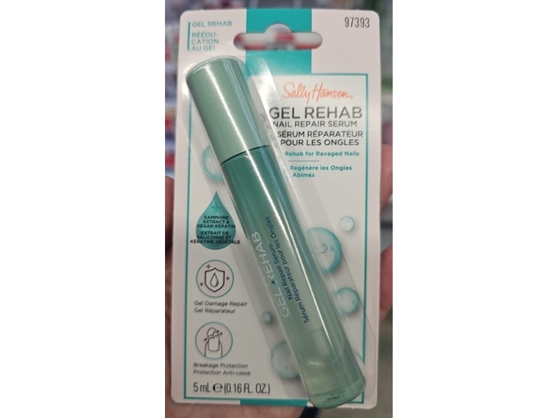 Sally Hansen Gel Rehab Nail Repair Serum, Samphire Extract & Vegan Keratin, 0.16 fl oz/5 mL