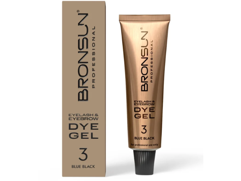 Bronsun Professional Eyelash & Eyebrow Dye Gel, 3 Blue Black, 0.51 fl oz/15 mL