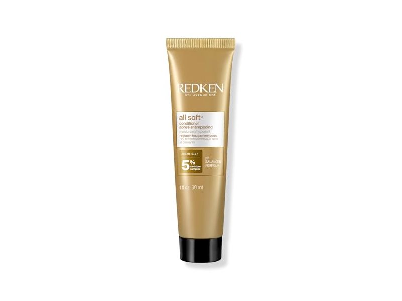 Redken All Soft Conditioner, Argan Oil + 5% Moisture Complex, 1 fl oz/30 mL