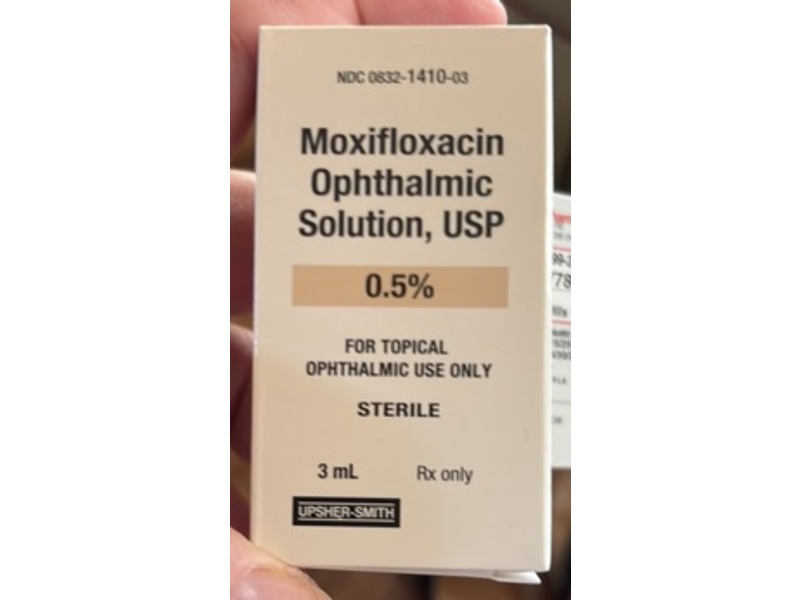 Moxifloxacin Ophthalmic Solution 0.5%, 3 mL, Upsher-Smith Laboratories (Rx)