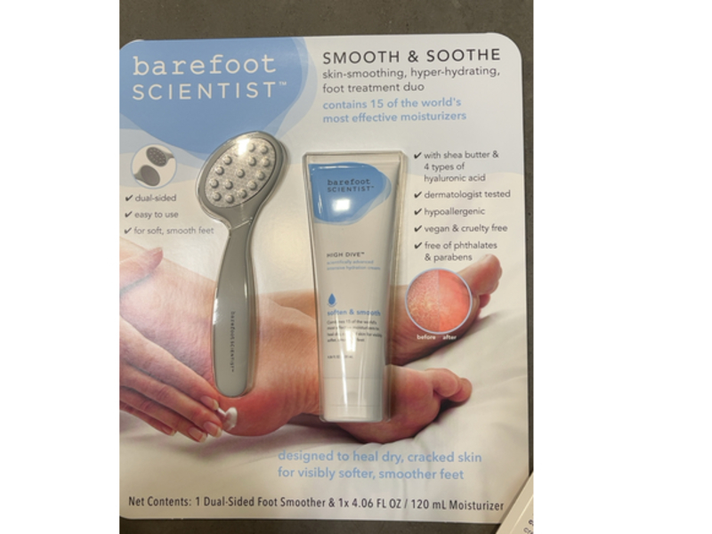 Barefoot Scientist Smooth & Soothe Foot Treatment Duo, Shea Butter & Hyaluronic Acid, 4.06 fl oz/120 mL