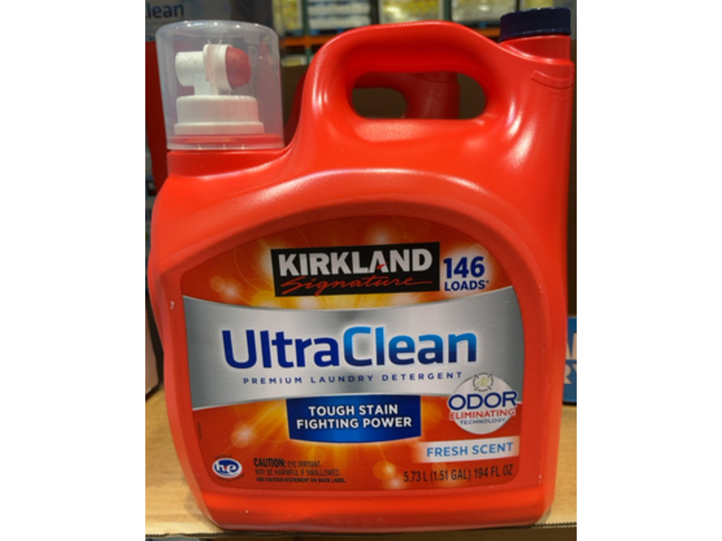 Kirkland Signature Ultra Clean Premium Laundry Detergent, Fresh Scent, 146 Loads, 194 fl oz/5.73 L
