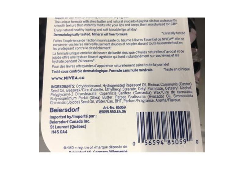 Nivea Essential Intensively Care Lip Balm, 4.8 g, 2 Pack