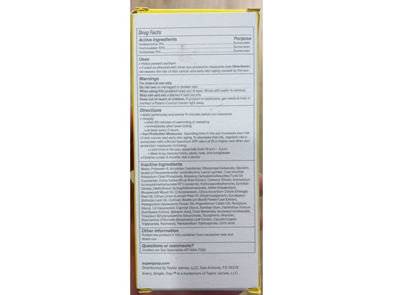 Supergoop! Play Everyday Lotion, Sunflower Extract, SPF 30, 2.4 fl oz/71 mL