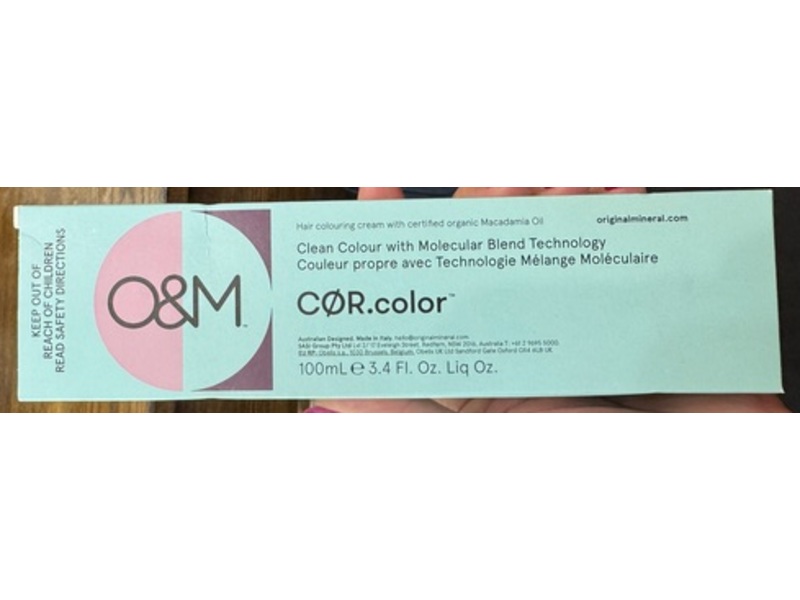 O&M Original Mineral COR.color Hair Colouring Cream, Natural Bonde 7.0, 3.4 fl oz/100 mL