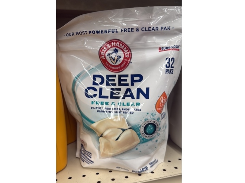 Arm & Hammer Deep Clean Power Packs, Free & Clear, 32 Count