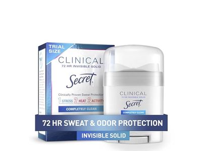 Secret Clinical Antiperspirant Deodorant, Completely Clean Scent, 0.5 oz/14 g
