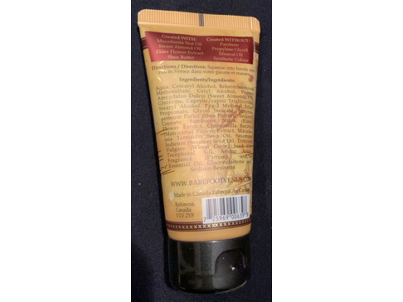 Barefoot Venus Ginger Snap Hand Cream, Macadamia Oil, 1.7 oz/50 mL