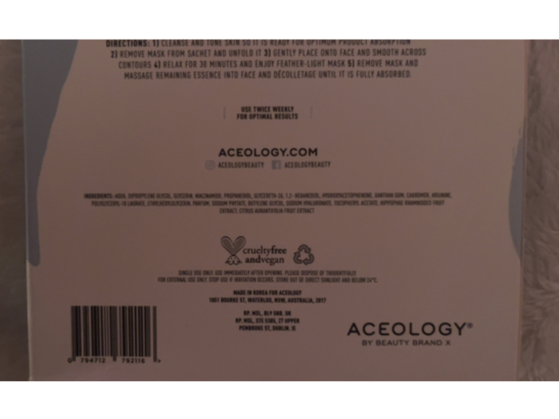 Aceology Multi Vitamin Brightening Biodegradable Mask, 0.70 oz/20 g, Pack Of 4