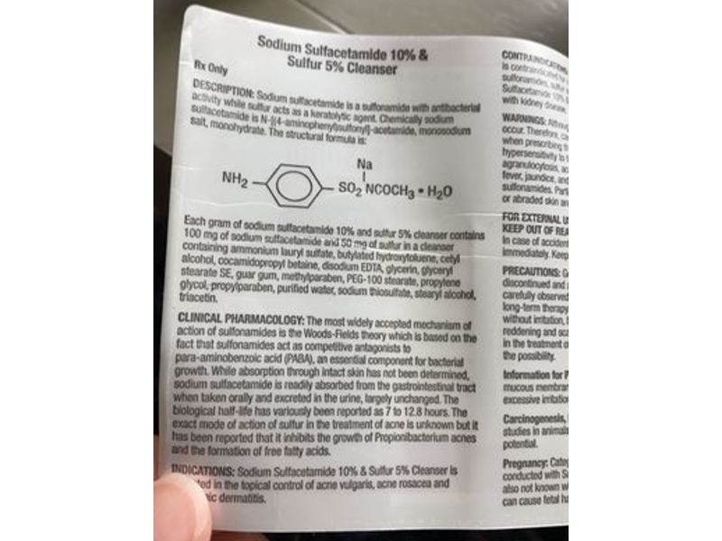 Sodium Sulfacetamide & Sulfur Cleanser, 6 oz/170 g Exact-Rx (RX)
