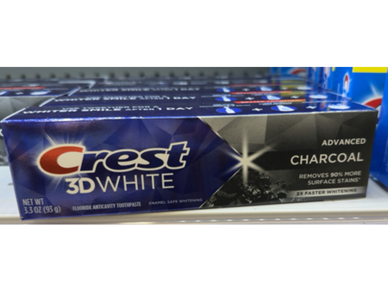 Crest 3D White Advanced Anticavity Toothpaste, Charcoal, 3.3 oz/93 g, Pack Of 3