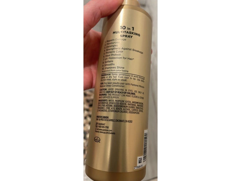 Pantene Miracle Rescue 10 In1 Multitasking Spray, 12.4 fl oz/365 mL