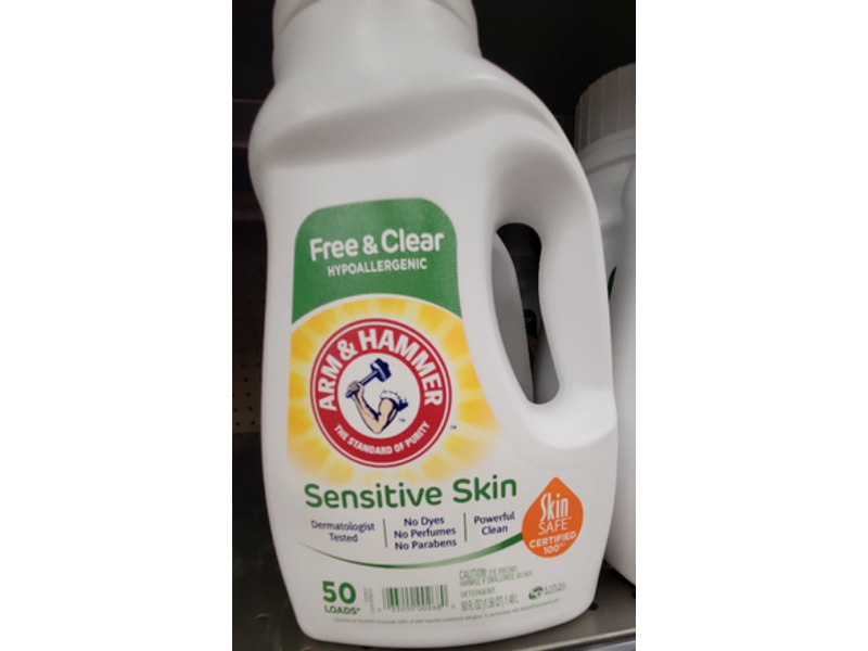 Arm & Hammer Sensitive Skin Liquid Laundry Detergent, Free & Clean, 50 Loads, 50 fl oz/1.48 L