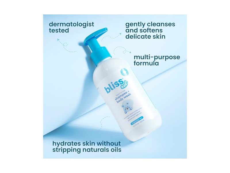 Bliss Baby Head To Toe Shampoo + Body Wash, Cucumber Extract + Shea Butter, 8 fl oz/237 mL