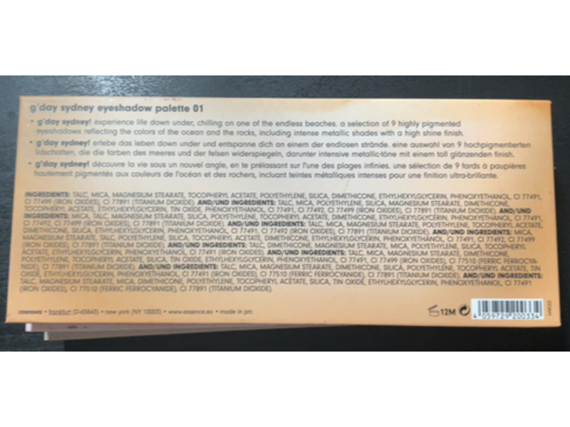 Essence Eyeshadow Palette, G'day Sydney, 0.47 oz/13.5 g