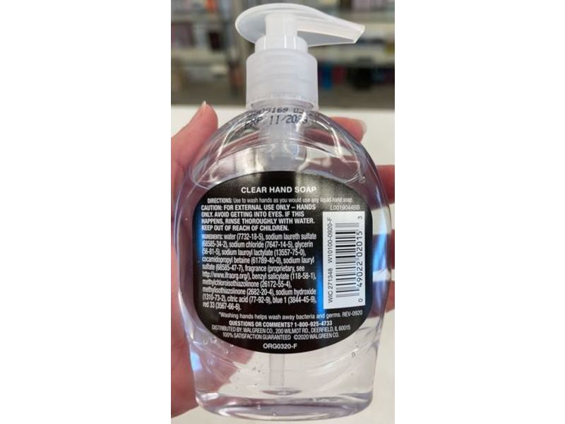 Walgreens Hand Soap, Clear, 7.5 fl oz/221 mL