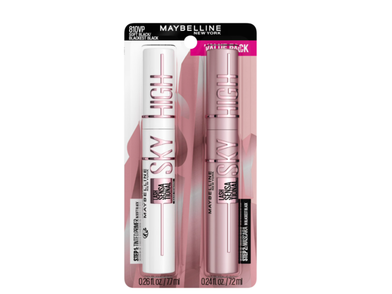 Maybelline New York Lash Sensational Sky High Mascara & Tinted Primer Kit, Blackest Black, Soft Black