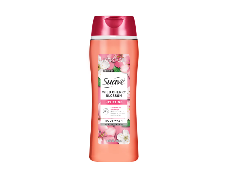 Suave Essentials Body Wash, Wild Cherry Blossom, 18 fl oz/532 mL