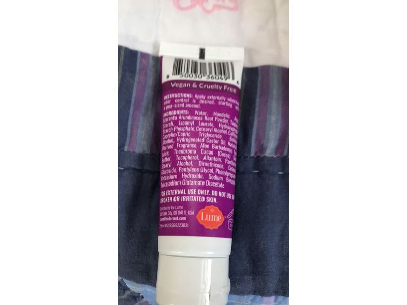 Lume Invisible Deodorant Cream, Peony Rose, 0.75 oz/22 g