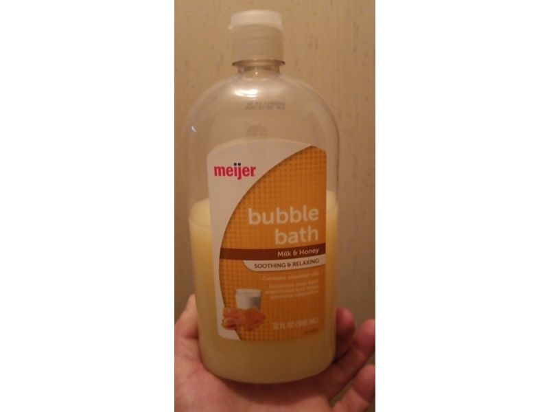 Meijer Bubble Bath, Milk & Honey, 32 fl oz/946 mL
