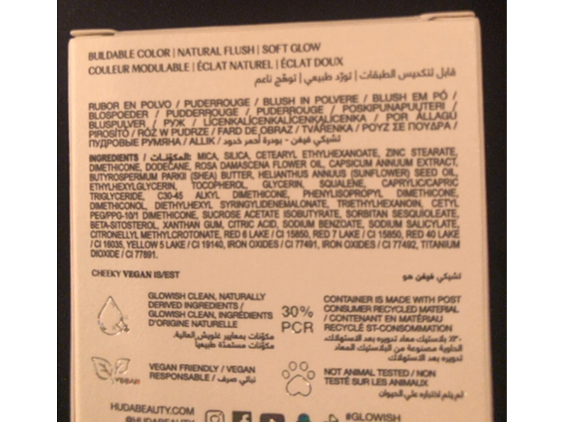 Huda Beauty Glowish Blush Powder, Healthy Peach, 0.08 oz/2.5 g