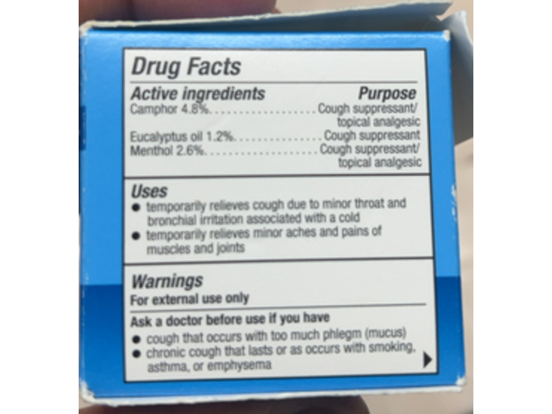 Walgreens Chest Rub Cough Suppressant, 1.76 oz/50 g