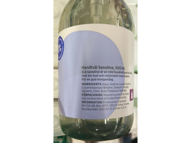 Ica Sensitive Hand Soap, 500 mL