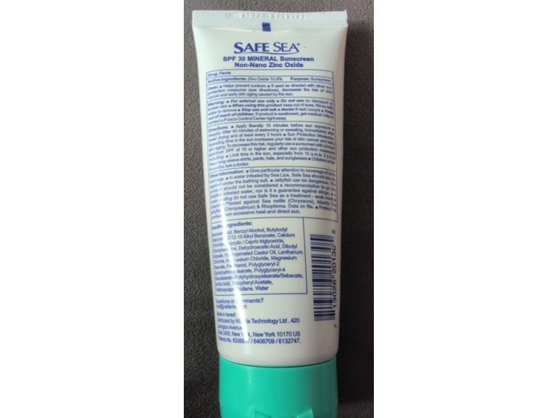 Safe Sea Mineral Clear Zinc Sunscreen, SPF 30, 3.4 fl oz/100 mL