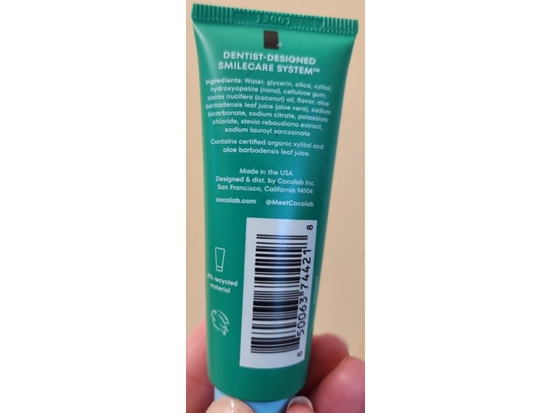 Cocolab Cocoshine Whitening Toothpaste, Delightful Mint, 1 oz/28 g