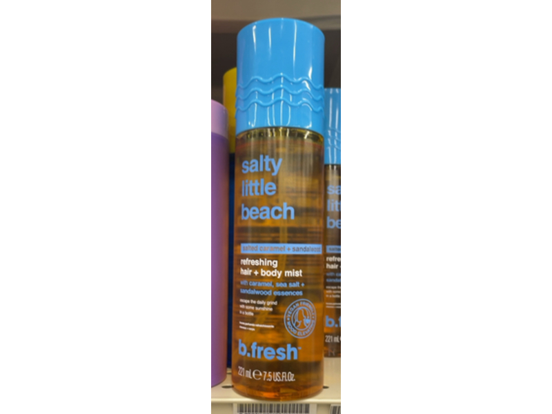 b.Fresh Salty Little Beach Refreshing Hair + Body Mist, Salted Caramel + Sandalwood, 7.5 fl oz/221 mL
