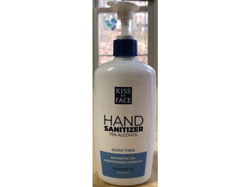 Kiss My Face Hand Sanitizer, 75% Alcohol, Scent Free, 11 fl oz/325 mL