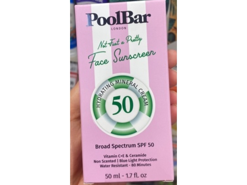 PoolBar London Not Just A Pretty Face Hydrating Mineral Cream, SPF 50, 1.7 fl oz/50 mL