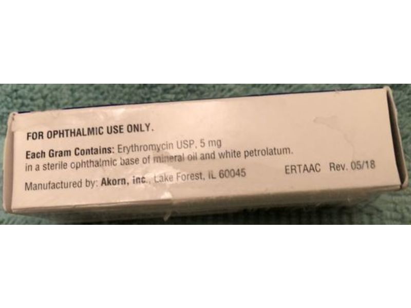 Erythromycin Ophthalmic Ointment USP 0.5% Akorn, (RX)