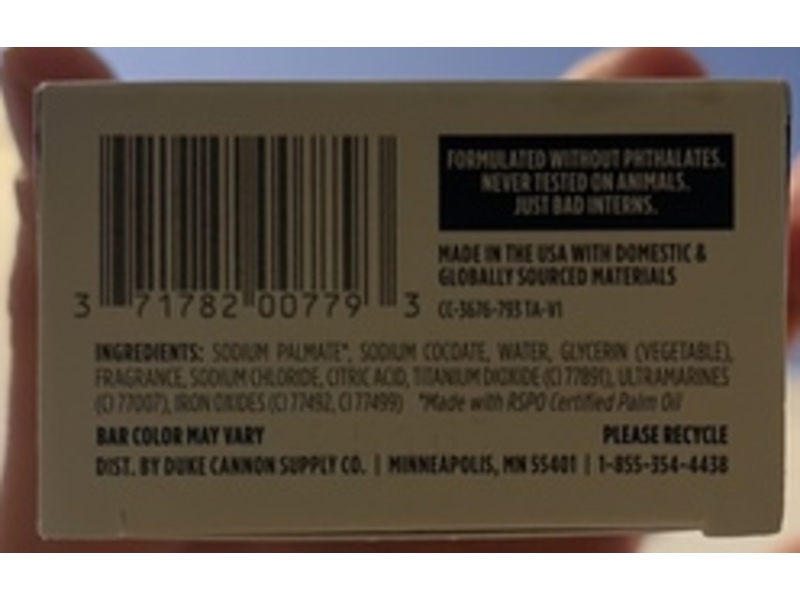 Duke Cannon Supply Co. Midnight Swim Big Ass Brick Of Soap, Sandalwood + Lavender, 4.5 oz/127 g