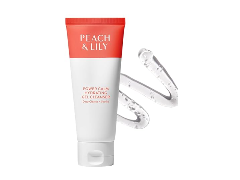 Peach & Lily Power Calm Hydrating Gel Cleanser, Chamomile, Cucumber Fruit & Cica, 1.01 fl oz/30 mL