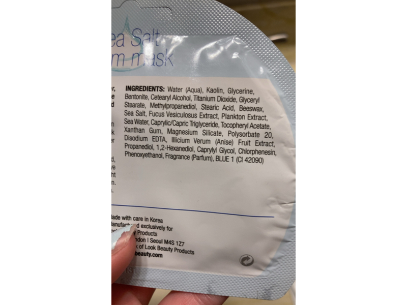 In.gredients Cream Mask, Sea Salt, 0.5 fl oz/15 mL