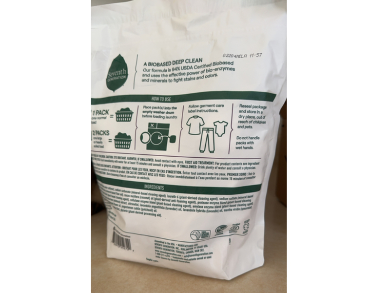 Seventh Generation Laundry Detergent Packs, Fresh Lavender Scent, 45.1 oz/1.28 kg