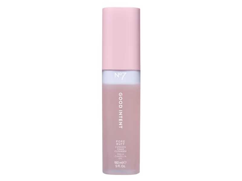 No7 Good Intent Pore Buff Cushion Foam Cleanser, 5 fl oz/150 mL