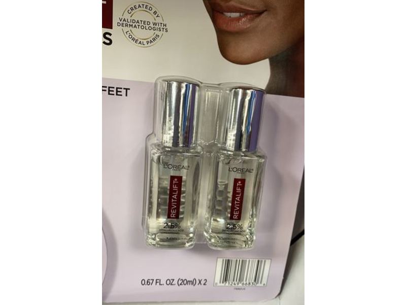 L'Oreal Paris Eye Serum, 2.5% Hyaluronic Acid + Caffeine, 0.67 fl oz/20 mL, Pack Of 2