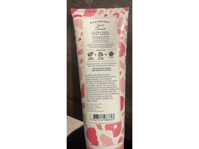 Bath & Body Works Ultra Shea Body Cream, Raspberry Jam Donut, 8 oz/226 g