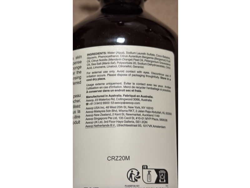 Aesop Geranium Leaf Body Cleanser