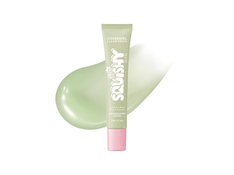 Covergirl Clean Fresh Squishy Glaze Lip Butter Balm, Cotton Candy Grapes, 0.50 fl oz/15 mL