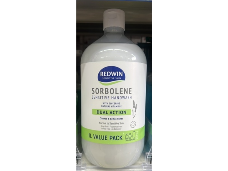 Redwin Dual Action Hand Wash, Sorbolene, 33.8 fl oz/1 L