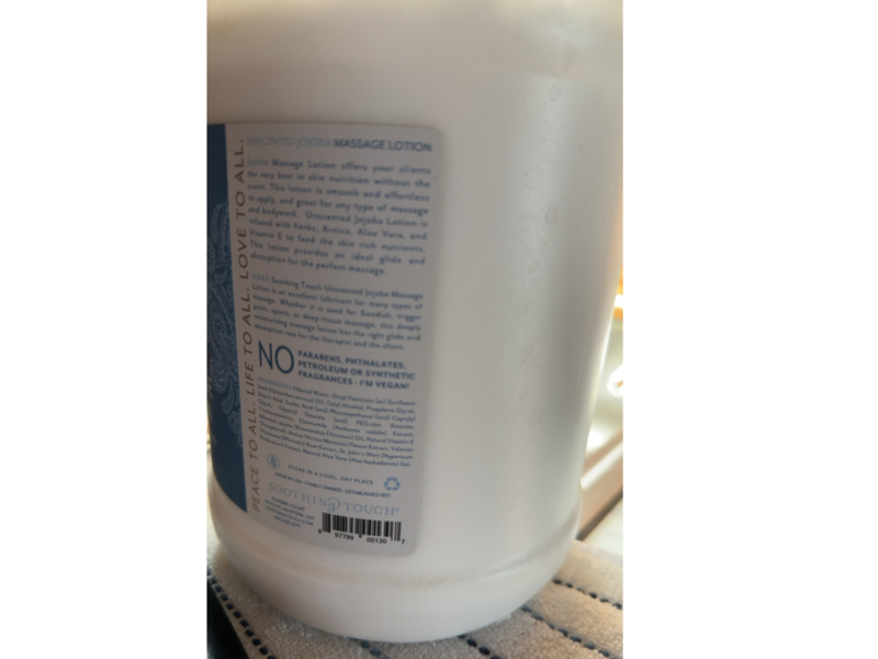 Soothing Touch Massage Lotion, Unscented Jojoba, 128 fl oz/3.8 L