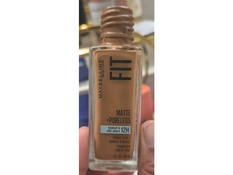 Maybelline New York Fit Me Matte + Poreless Foundation, 338 Spicy Brown, 1 fl oz/30 mL