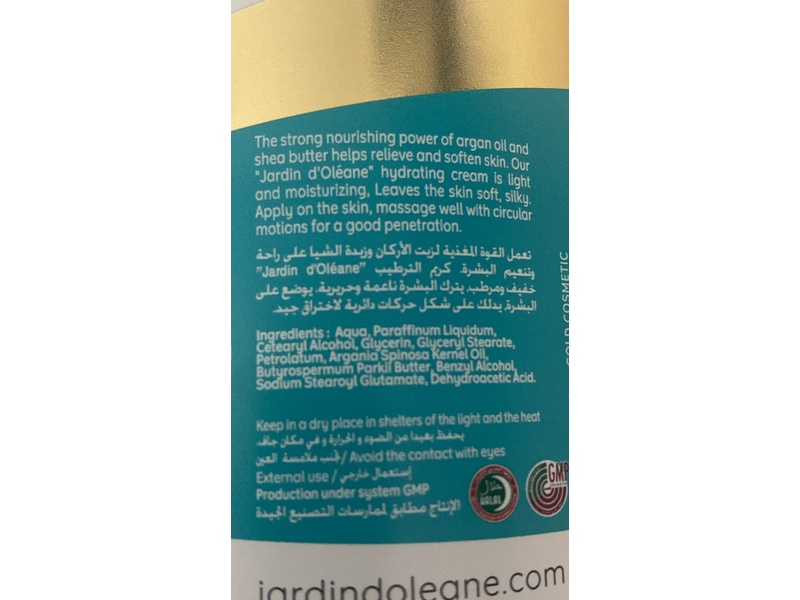 Jardin D'Oleane Body Cream, 500 mL