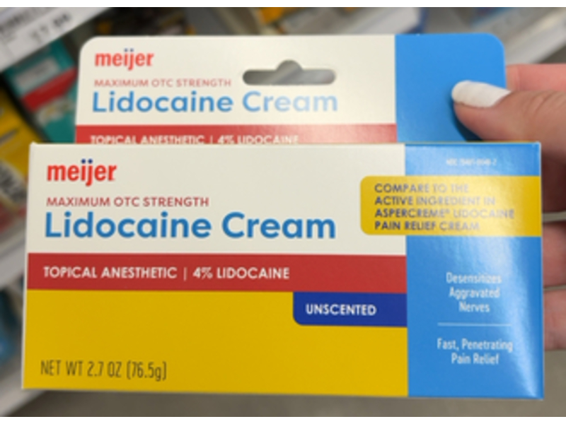 Meijer Lidocaine Cream, Unscented, 2.7 oz/76.5 g