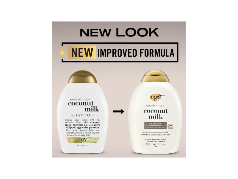 Organix Nourishing Shampoo, Coconut Milk, 13 fl oz/ 385 mL, Pack of 4