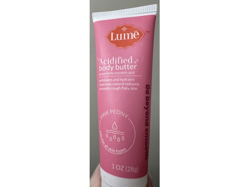 Lume Acidified Body Butter, Pink Peony, 10 oz/28 g