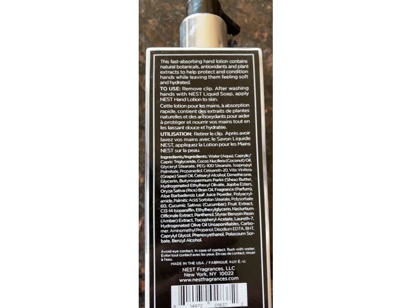 Nest Fragrances Hand Lotion, Bamboo, 10 fl oz/300 mL